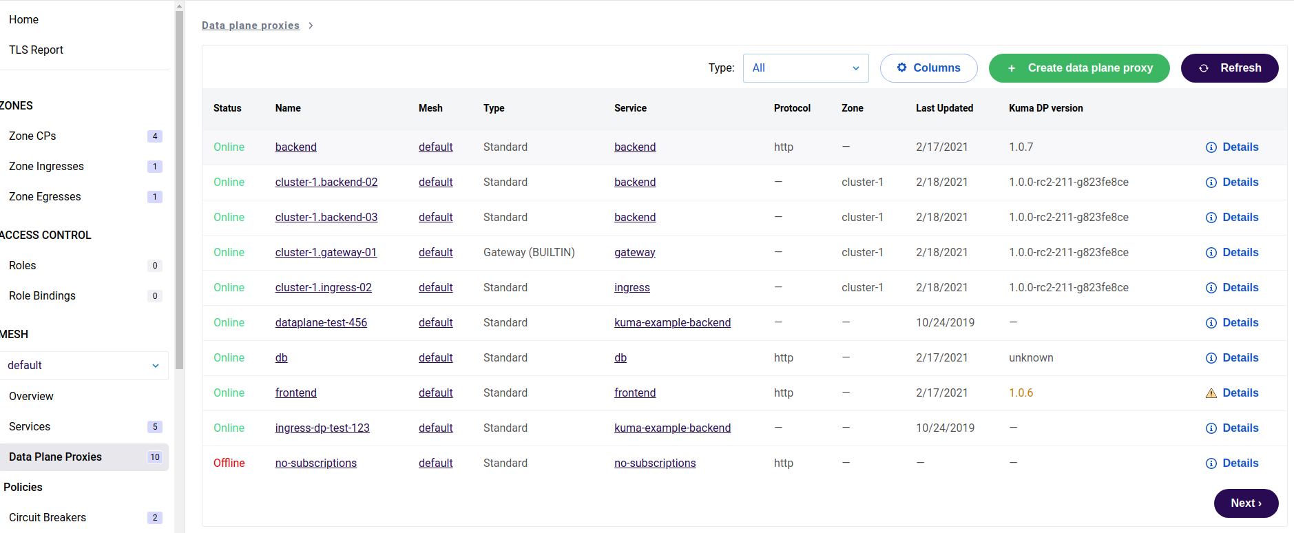 Kuma Mesh User Interface Improvements